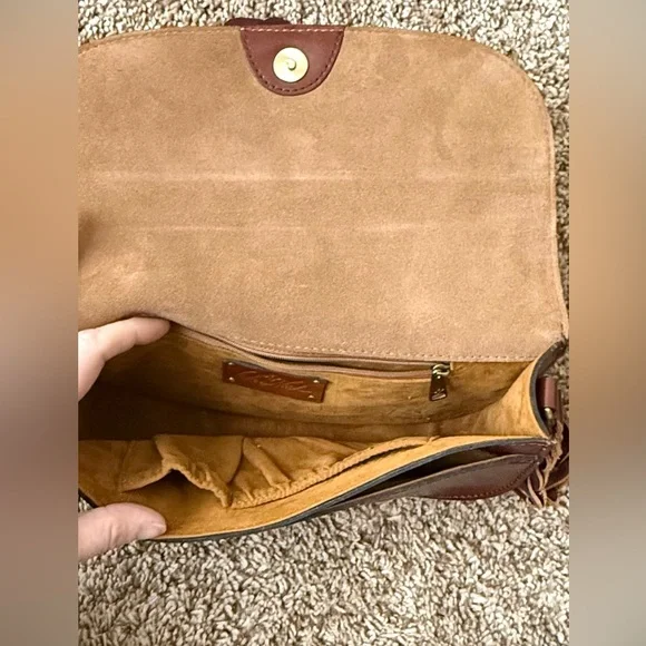 Patricia Nash Chelsea Leather Chain-Link Crossbody Bag – Brown - Picture 5 of 9